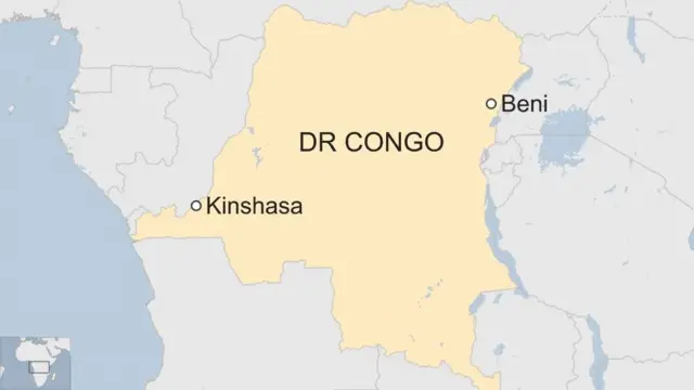 Map showing location of Beni