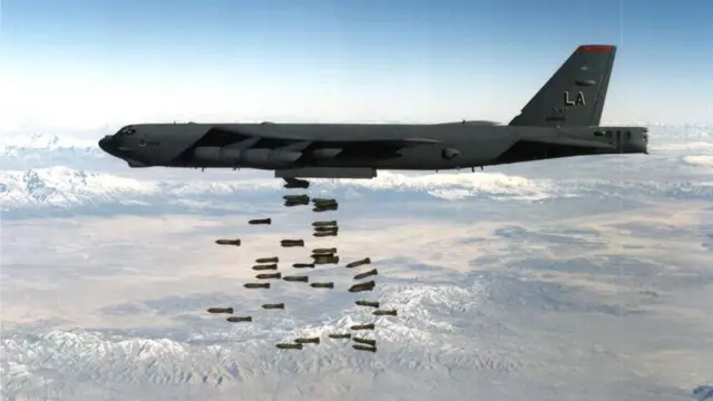 B-52 dropping bombs