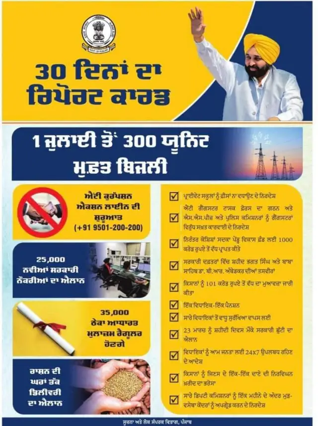 ਇਸ਼ਤਿਹਾਰ ਵਿੱਚ ਮੁਫ਼ਤ ਬਿਜਲੀ ਦੇ ਨਾਲ ਨਾਲ ਇਕ ਮਹੀਨੇ ਦੇ ਵੱਡੇ ਐਲਾਨ ਦਾ ਵੀ ਜ਼ਿਕਰ ਹੈ