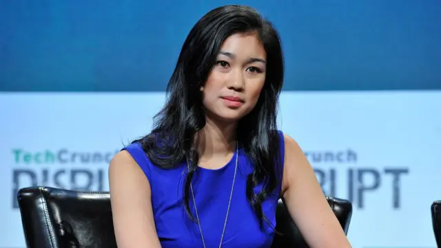Трейси Чу на конференции TechCrunch Disrupt в 2015 году, Калифорния.