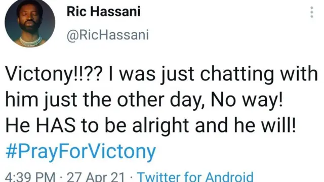 Ric Hassani tweet