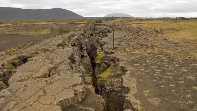 Rachadura na Terra por terremoto