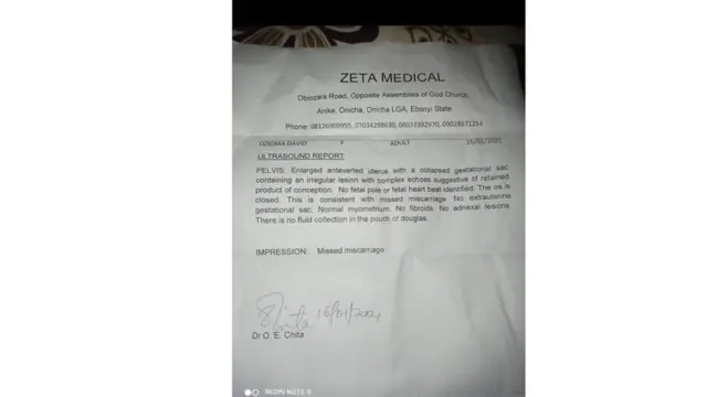 Akwụkwo ahụike nke igba ama nke Ada Uburu kesara na soshal midia maka ime pụrụ ya n'afọ