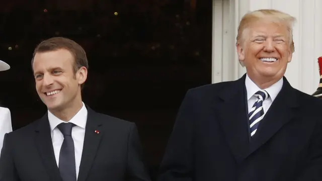 Emmanuel Macron y Donald Trump en la Casa Blanca