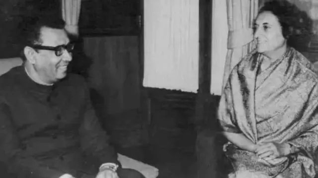 बांग्लादेश की अंतरिम सरकार के प्रधानमंत्री ताजुद्दीन अहमद इंदिरा गांधी के साथ