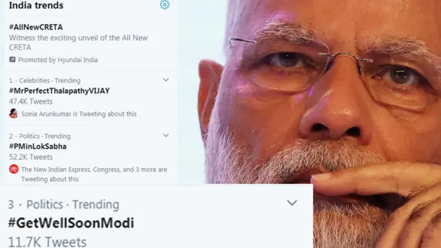 ட்விட்டரில் டிரெண்டாகும் GetwellsoonModi: என்ன ஆனது மோதிக்கு?