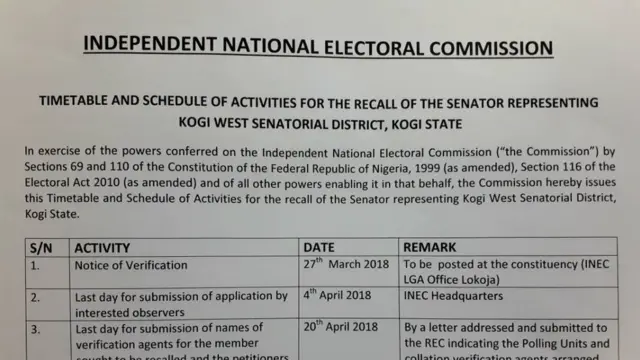 Aworan INEC gbe ilana eto idapada Senato Dino Melaye jade