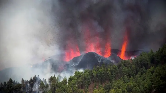 Erupciones del volcán La Palma.