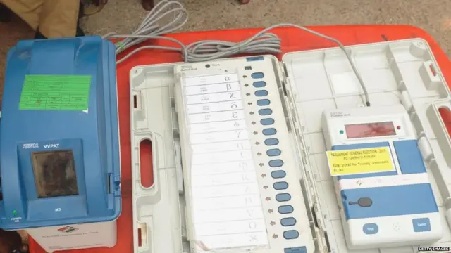 VVPAT, EVM તથા કંટ્રોલ યુનિટની તસવીર