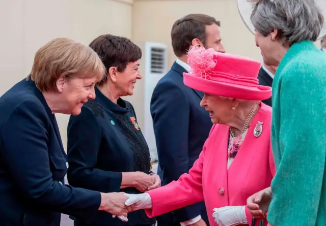 Queen meets German Chancellor Angela Merkel