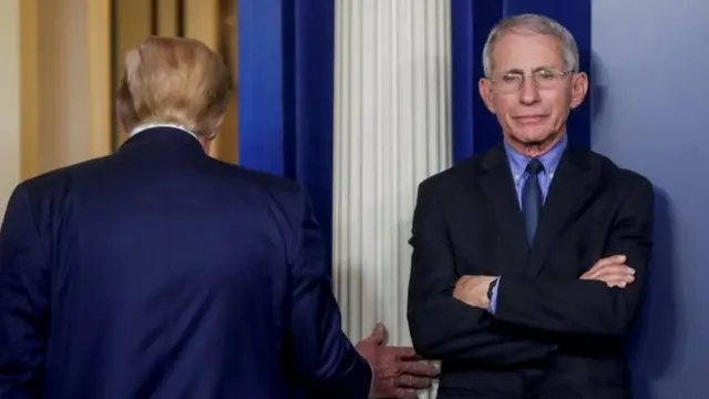 Anthony Fauci y Donald Trump