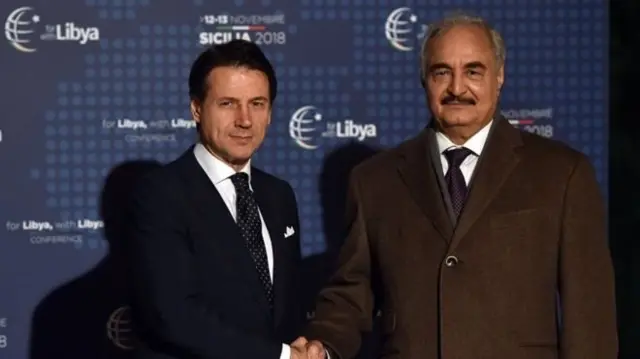 İtalya Başbakanı Giuseppe Conte ve General Halife Hafter