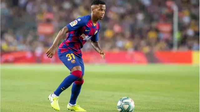 Ansu Fati, lors du match du FC Barcelone contre le Betis Séville, samedi 25 aoû 2019