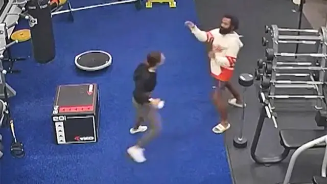 Imagen de la cámara de seguridad del gimnasio en el que fue atacada Nashali Alma