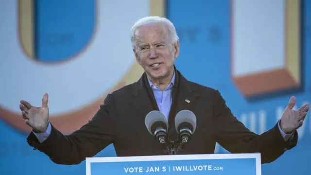 Joe Biden lors d'un rassemblement en Géorgie le 4 janvier 2021
