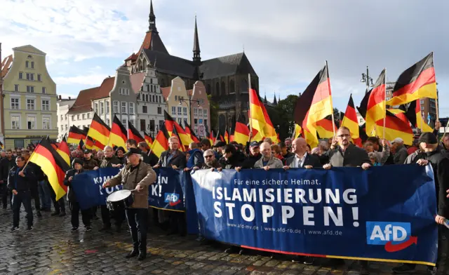 AfD "anti-Islamisation" rally in Rostock, eastern Germany (22 Sep 18)