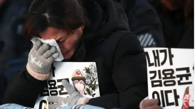 5일 고 김용균 3차 범국민 추모제에 참가한 김 씨의 어머니