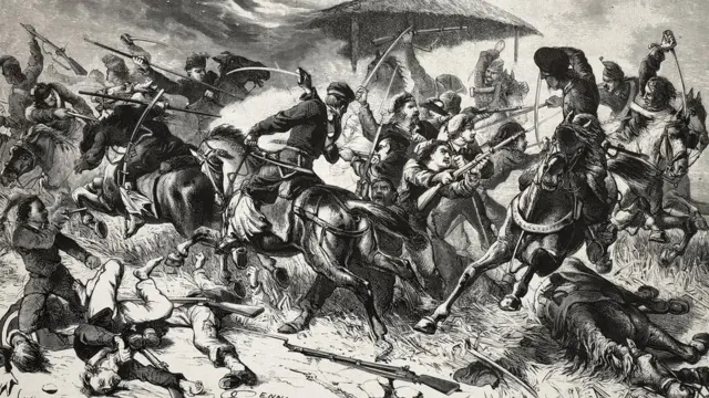 Grabado de la batalla de San Antonio de Salto