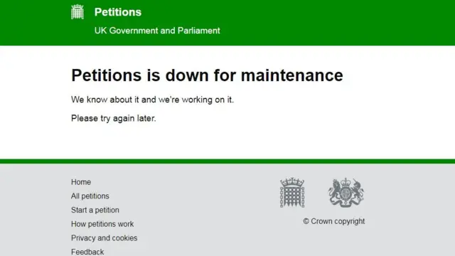 Petitions website