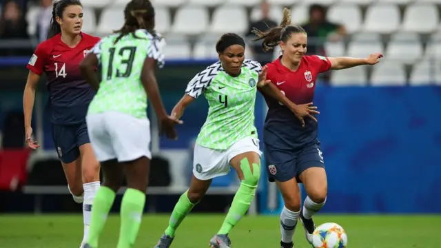 2019 Women's World Cup between Nigeria and Norway.