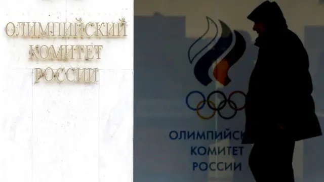 Le bâtiment du Comité olympique russe à Moscou, en Russie