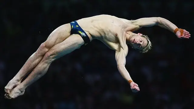Matthew Mitcham diving during the men's 10 platform at the 2008 Beijing Olympics