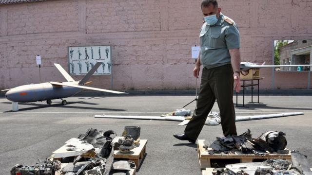 Выставка сбитых и перехваченных беспилотников в Ереване