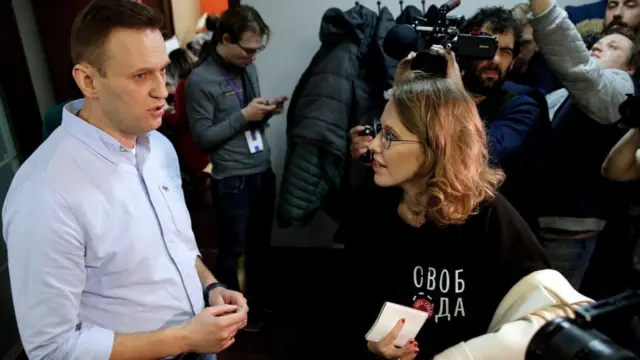 Алексей Навальный и Ксения Собчак