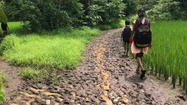 शाळेसाठी पायपीट