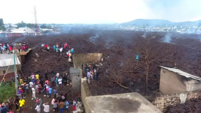 La ville de Goma dévastée par la lave du volcan Nyiragongo la semaine dernière.