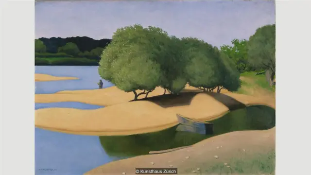 《卢瓦尔河上的沙洲》（Sandbanks on the Loire）, 1923, 费利克斯·瓦洛顿 （苏黎世美术馆）。