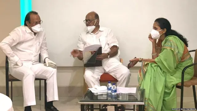 शरद पवार, सुप्रिया सुळे आणि अजित पवार