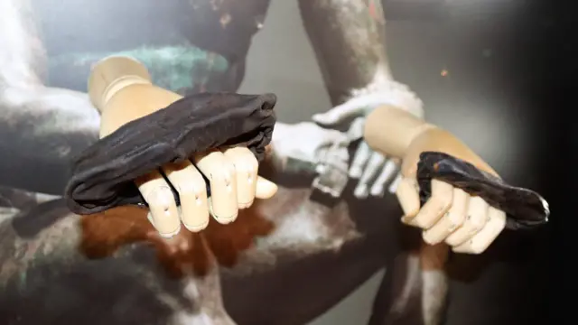 Los guantes encontrados en Vindolanda Foto: Vindolanda Trust