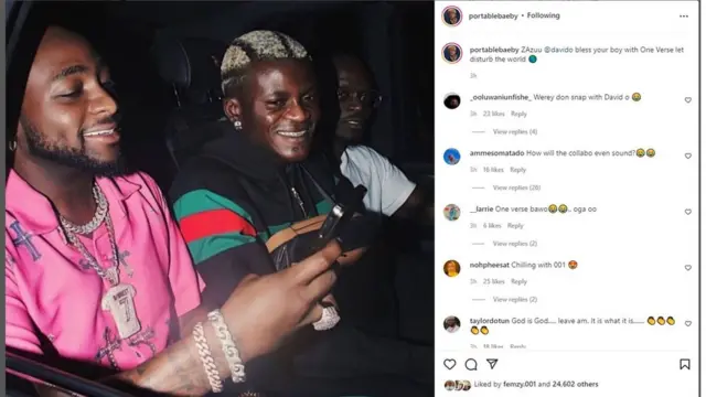 Ikede ti Portable fi n bẹ Davido lati ba se awo orin papọ