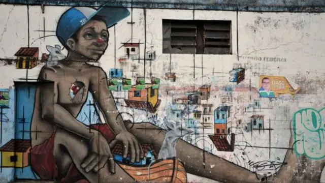 Grafiti de un niño de la calle