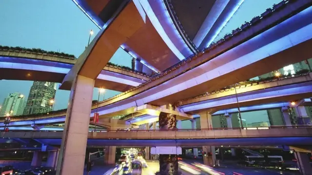 চীনের সাংহাই শহরের সড়ক অবকাঠামো।