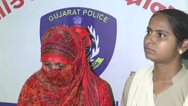 બાળકીનાં અપહરણ કેસમાં આરોપી સીમા દીદી બુકાની બાંધેલાં