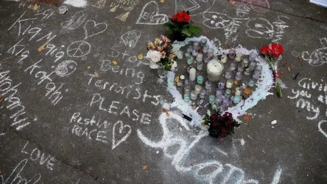 Messages left at attack site