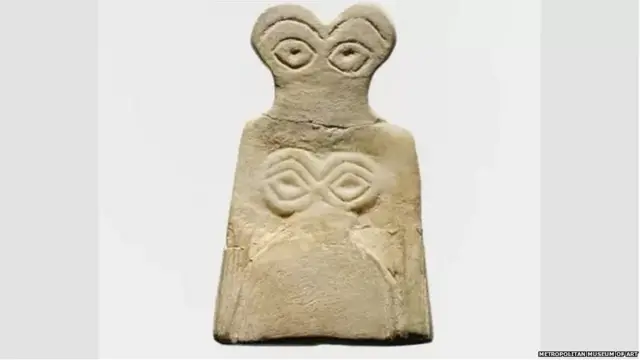 जिप्सम अलबस्टर से तराशी गई आंखों की मूर्तियां 'तल बराक': मध्य पूर्वी देश सीरिया में खुदाई के दौरान मिली है और माना जाता है कि यह 3500 ईसा पूर्व से पहले की है.