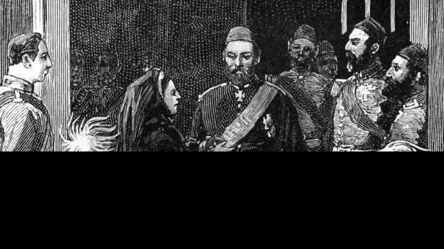 Ilustrasi Ratu Victoria dan Sultan Abdul Aziz, pemimpin kesultaan Utsmaniyah