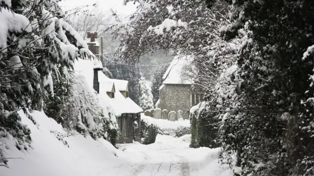 Заснеженная деревня в Кенте