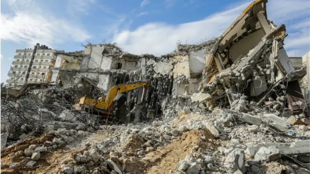 آثار الدمار الذي خلفته الحرب في غزة والتي ساهم الدور المصري في إنهائها.