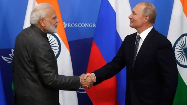 Нарендра Моди и Владимир Путин
