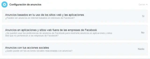 Configuración de anuncios en Facebook