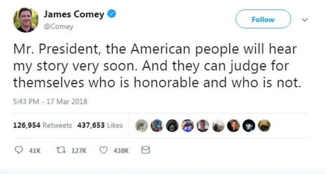Comey'in mesajı