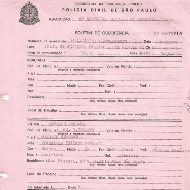 Reporte del ahogamiento de Mendele