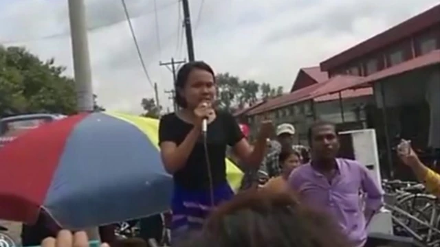 ဖုယွင်အလုပ်သမား သပိတ်က ဖိနှိပ်ခံရမှုတွေ ပြောနေတဲ့ အလုပ်သမ တဦး