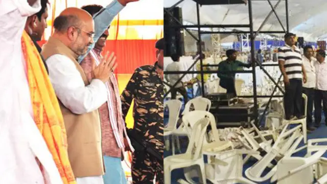 અમિત શાહ અને સુરતના કાર્યક્રમમાં ઉછળેલી ખુરશીઓ