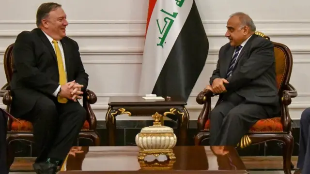 عادل عبدالمهدی نخست عراق در دیدار با مایک پمئپو او را نماینده کشور دوست عراق خوانده است
