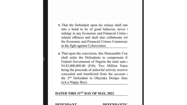 Document wey Mompha say EFCC ask am to sign